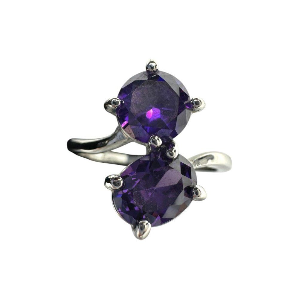 Two Stone Amethyst Ring